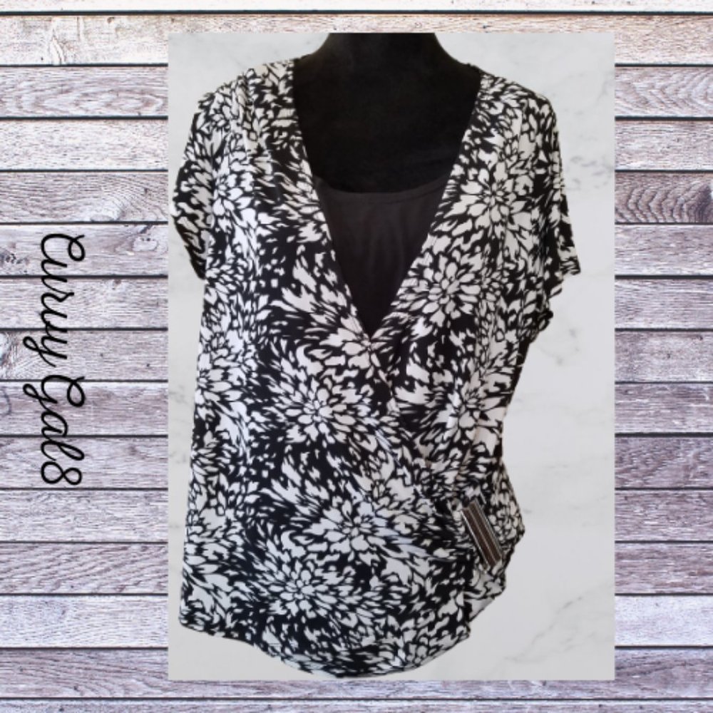 🔥 Sale 3 for 20🔥  Elementz Short Sleeve Stretch Blouse top 1x y2k